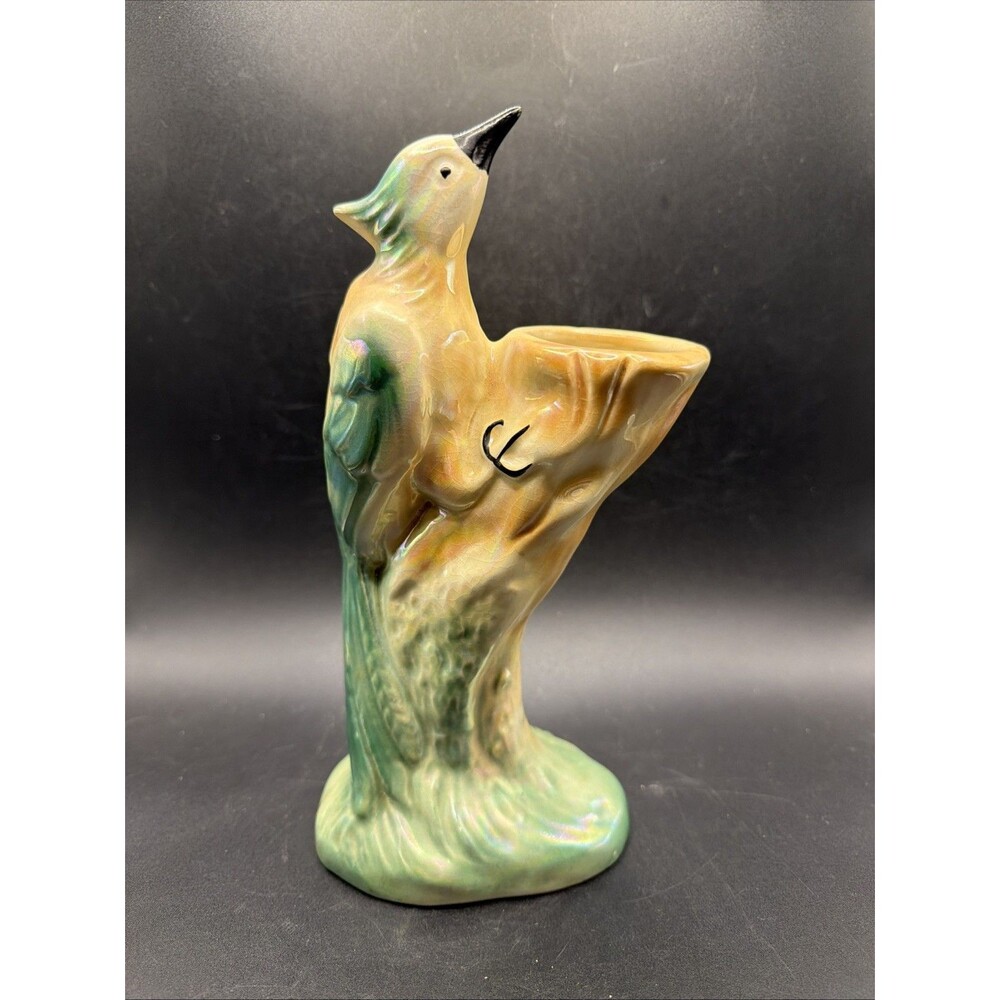 Vintage Royal Copley Ceramic Bird Vase